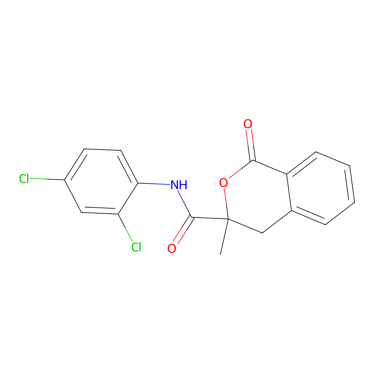 N-(2,4-dichlorophenyl)-3-methyl-1-oxo-3,4-dihydro-1H-isochromene-3-carboxamide molecular structure, CAS 842970-55-2