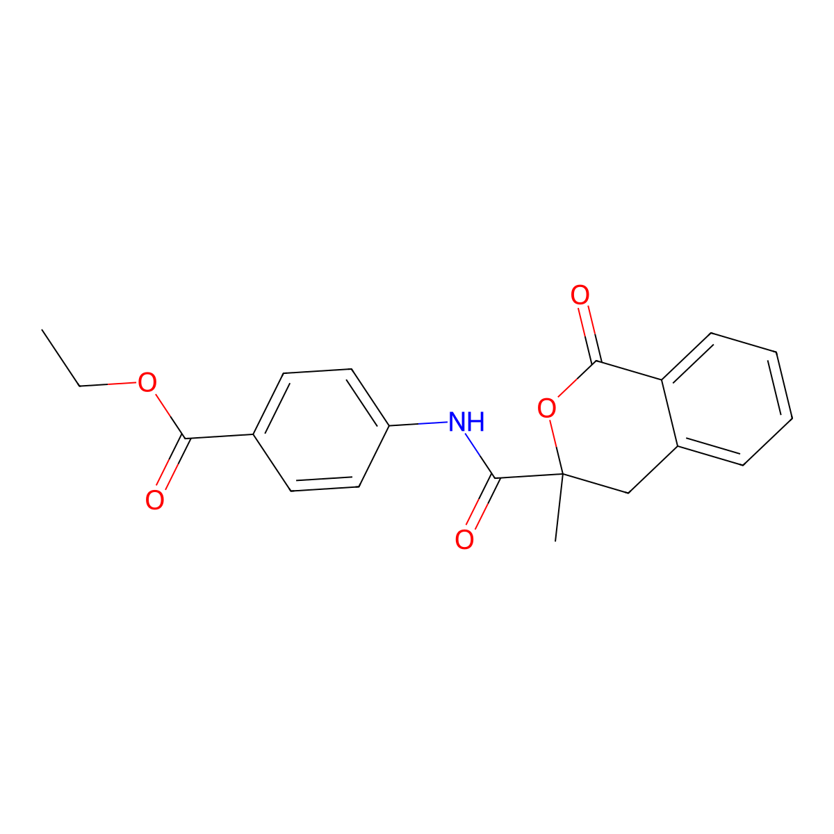 ethyl 4-{[(3-methyl-1-oxo-3,4-dihydro-1H-isochromen-3-yl)carbonyl]amino}benzoate molecular structure, CAS 842970-58-5