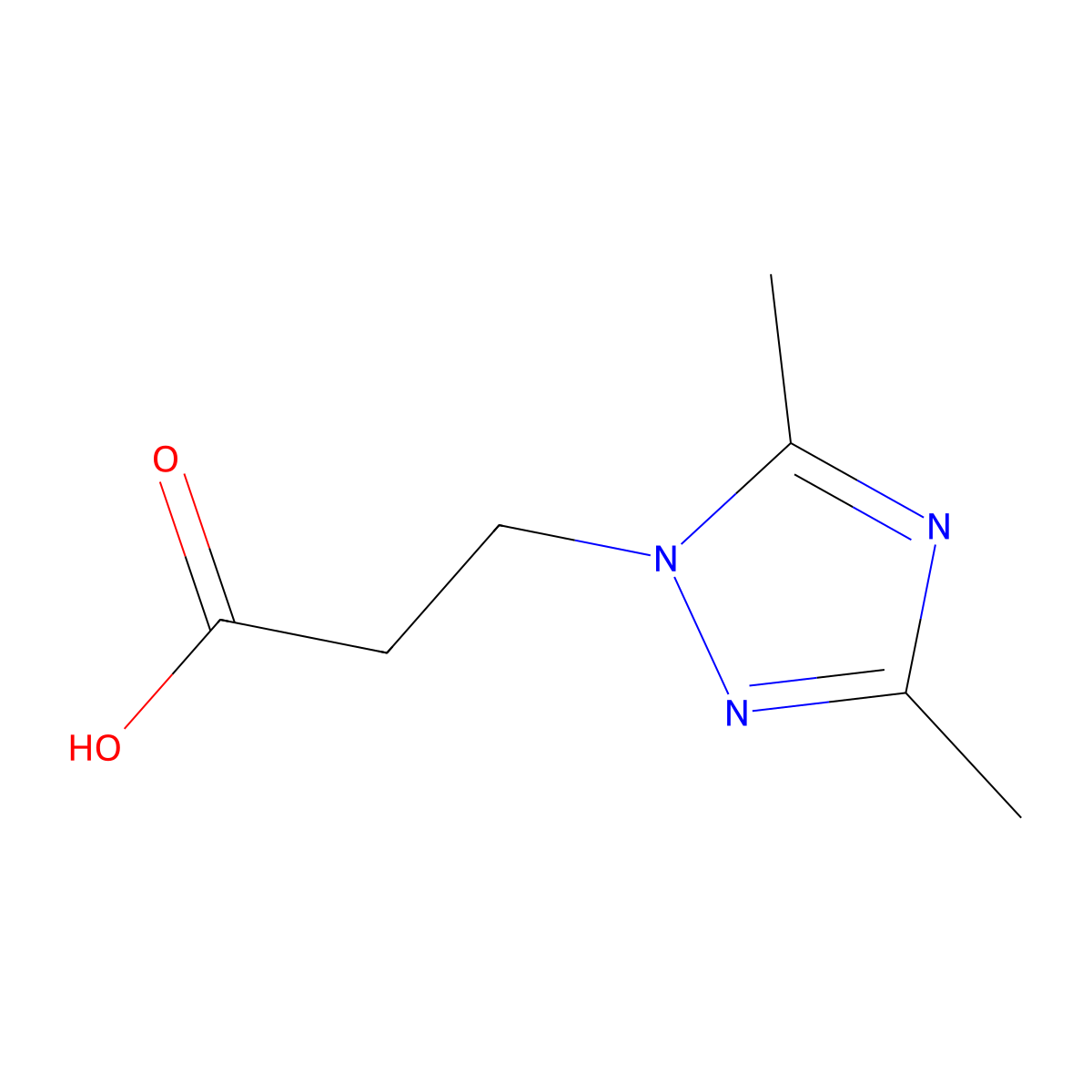 3-(dimethyl-1H-1,2,4-triazol-1-yl)propanoic acid molecular structure, CAS 842971-05-5