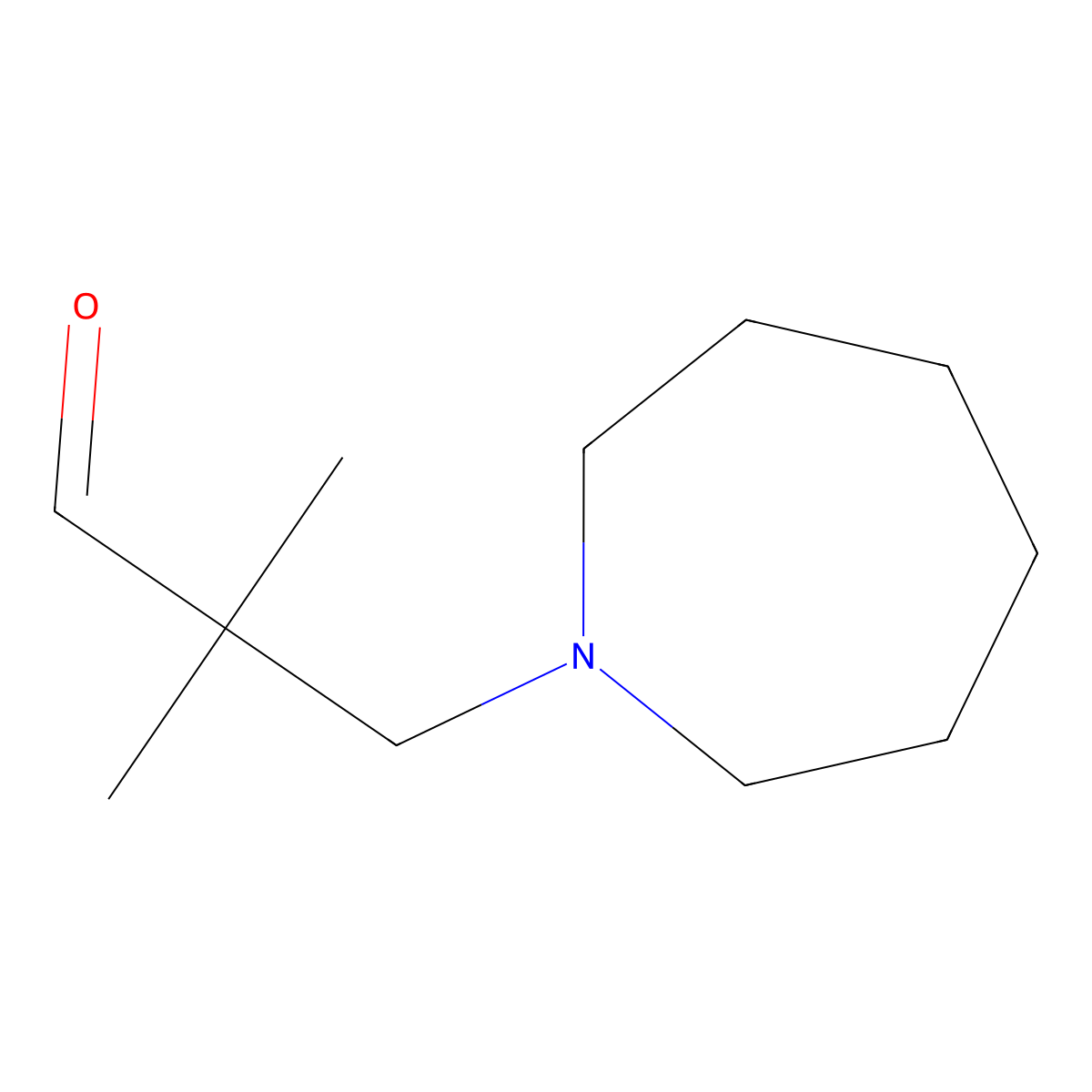 3-(Azepan-1-yl)-2,2-dimethylpropanal molecular structure, CAS 842971-09-9