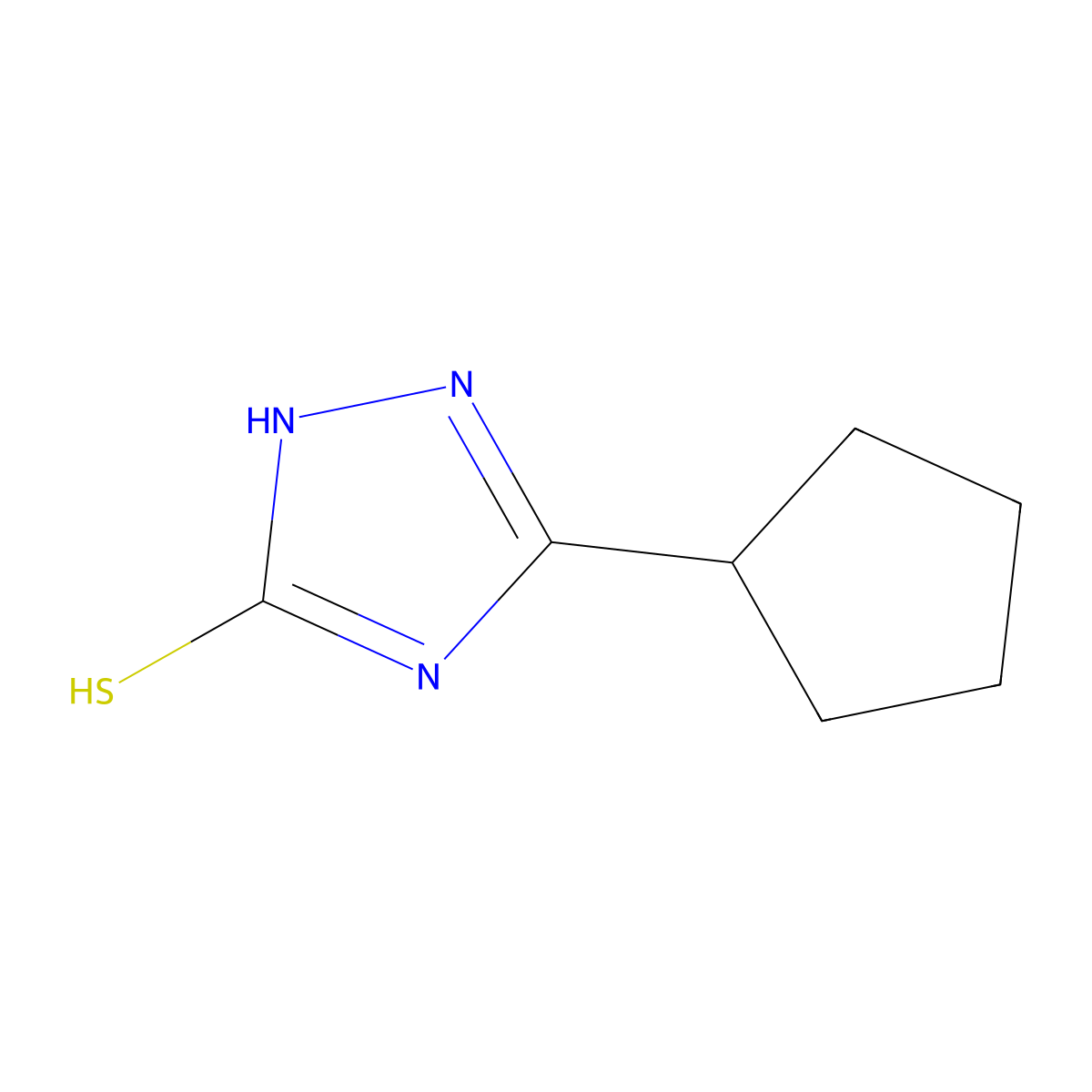 3-cyclopentyl-1H-1,2,4-triazole-5-thiol molecular structure, CAS 842971-25-9