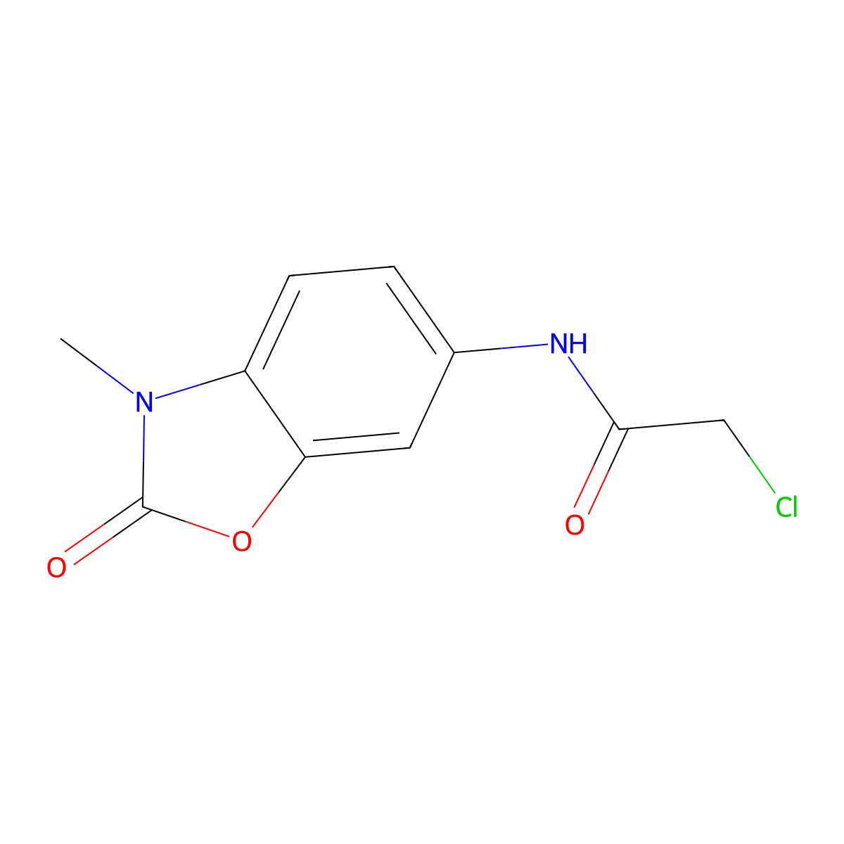 2-Chloro-N-(3-methyl-2-oxo-2,3-dihydro-benzooxazol-6-yl)-acetamide molecular structure, CAS 842971-30-6