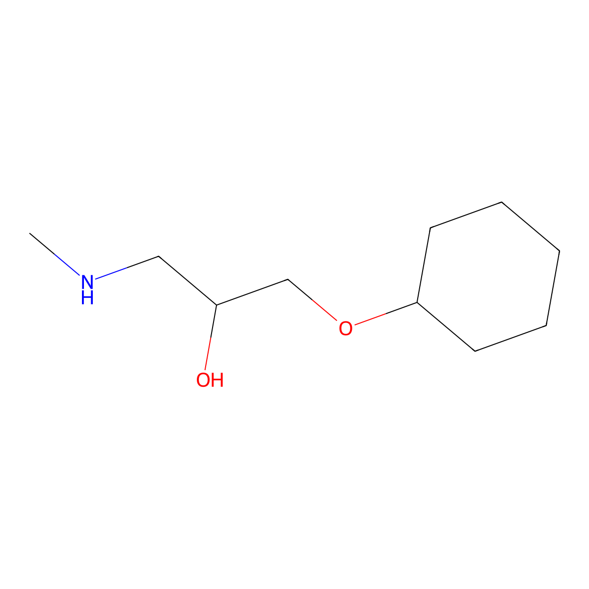 1-Cyclohexyloxy-3-methylamino-propan-2-ol molecular structure, CAS 842971-36-2