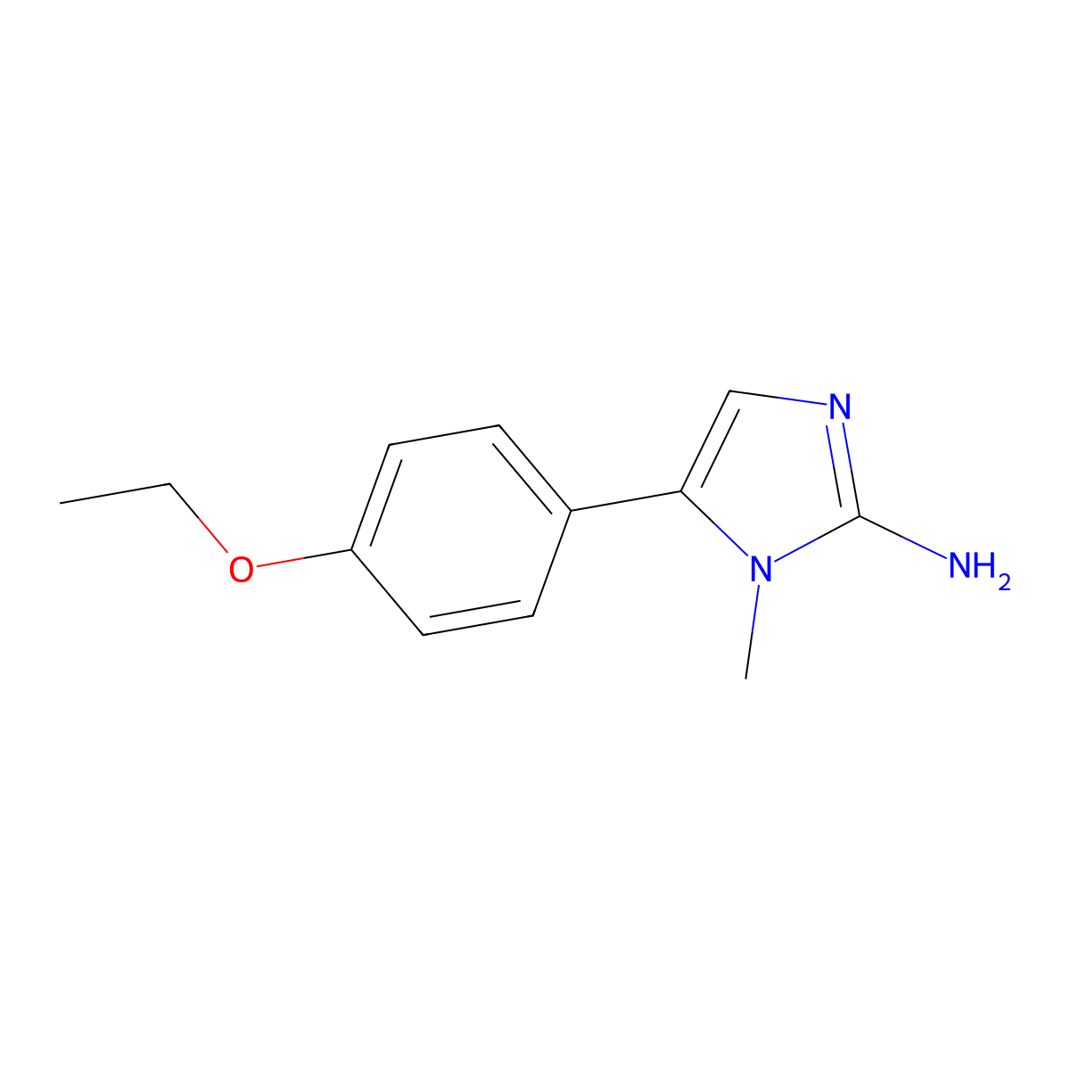 5-(4-ethoxyphenyl)-1-methyl-1H-imidazol-2-amine molecular structure, CAS 842971-50-0