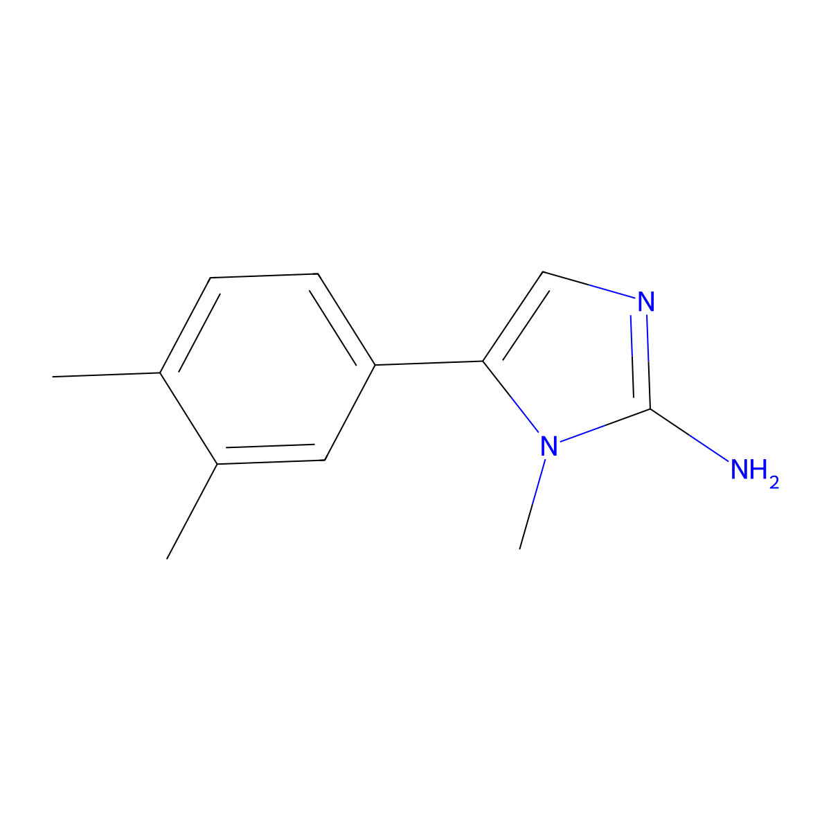 5-(3,4-Dimethyl-phenyl)-1-methyl-1H-imidazol-2-ylamine molecular structure, CAS 842971-55-5