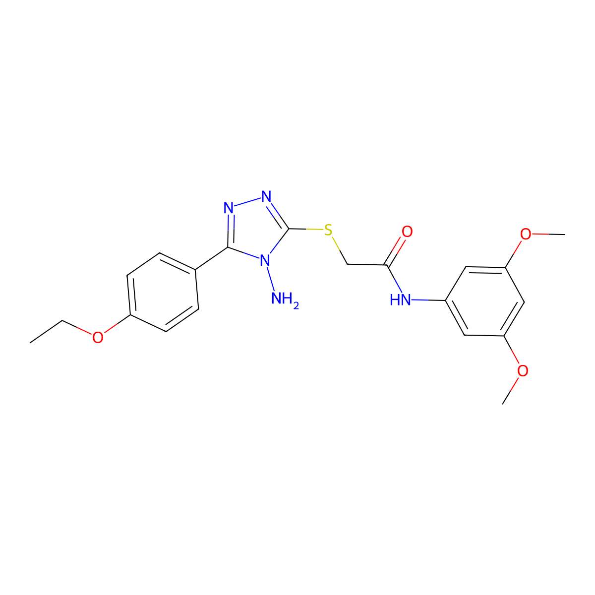 2-{[4-amino-5-(4-ethoxyphenyl)-4H-1,2,4-triazol-3-yl]sulfanyl}-N-(3,5-dimethoxyphenyl)acetamide molecular structure, CAS 842971-65-7