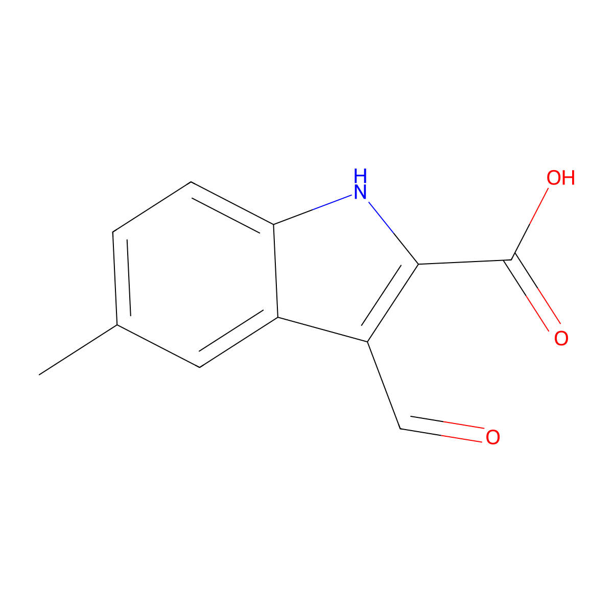 3-Formyl-5-methyl-1H-indole-2-carboxylic acid molecular structure, CAS 842971-74-8