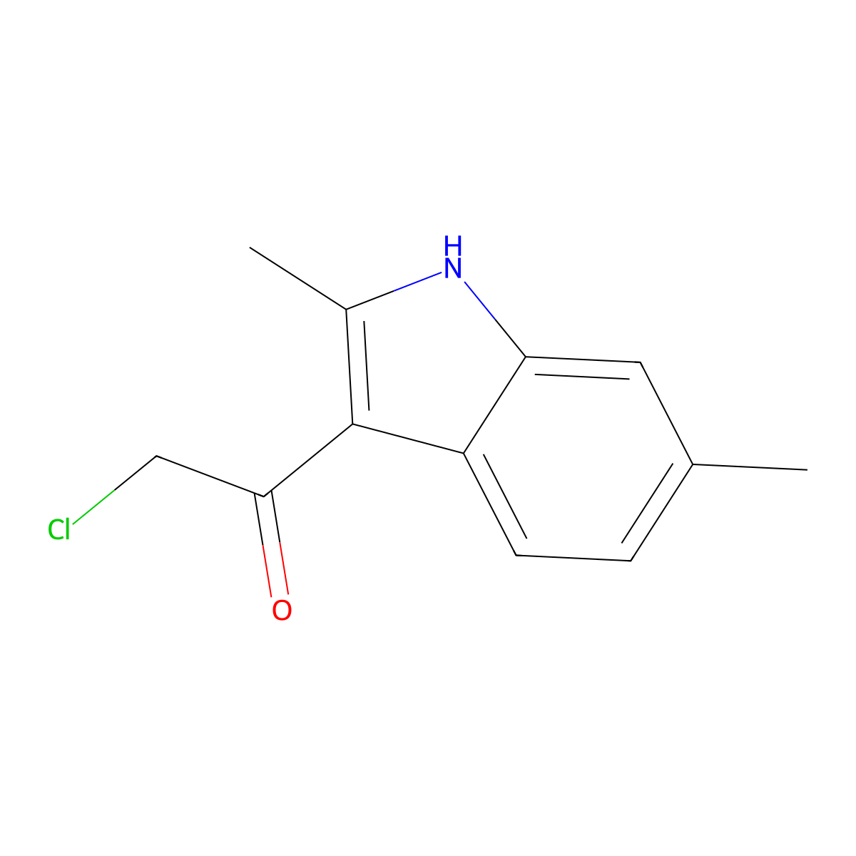 2-chloro-1-(2,6-dimethyl-1H-indol-3-yl)ethanone molecular structure, CAS 842971-79-3