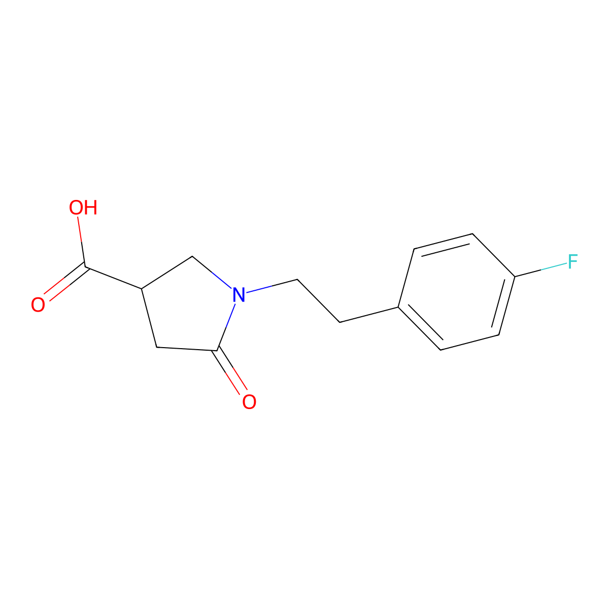 1-[2-(4-Fluorophenyl)ethyl]-5-oxopyrrolidine-3-carboxylic acid molecular structure, CAS 842971-84-0