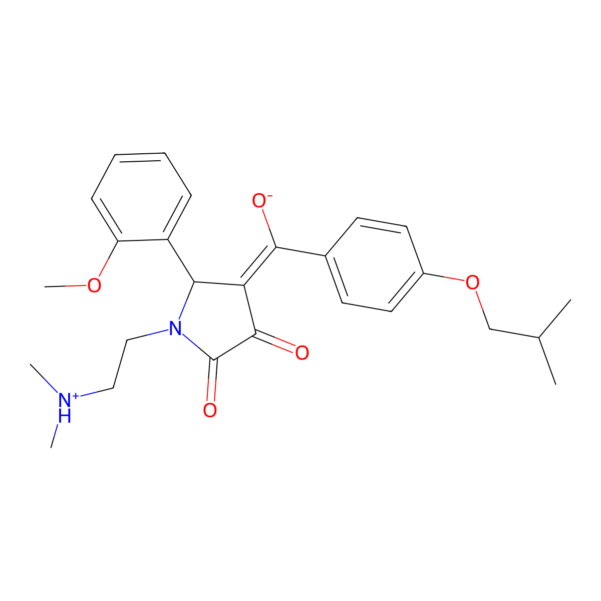 1-[2-(dimethylamino)ethyl]-3-hydroxy-5-(2-methoxyphenyl)-4-[4-(2-methylpropoxy)benzoyl]-2,5-dihydro-1H-pyrrol-2-one molecular structure, CAS 842971-88-4