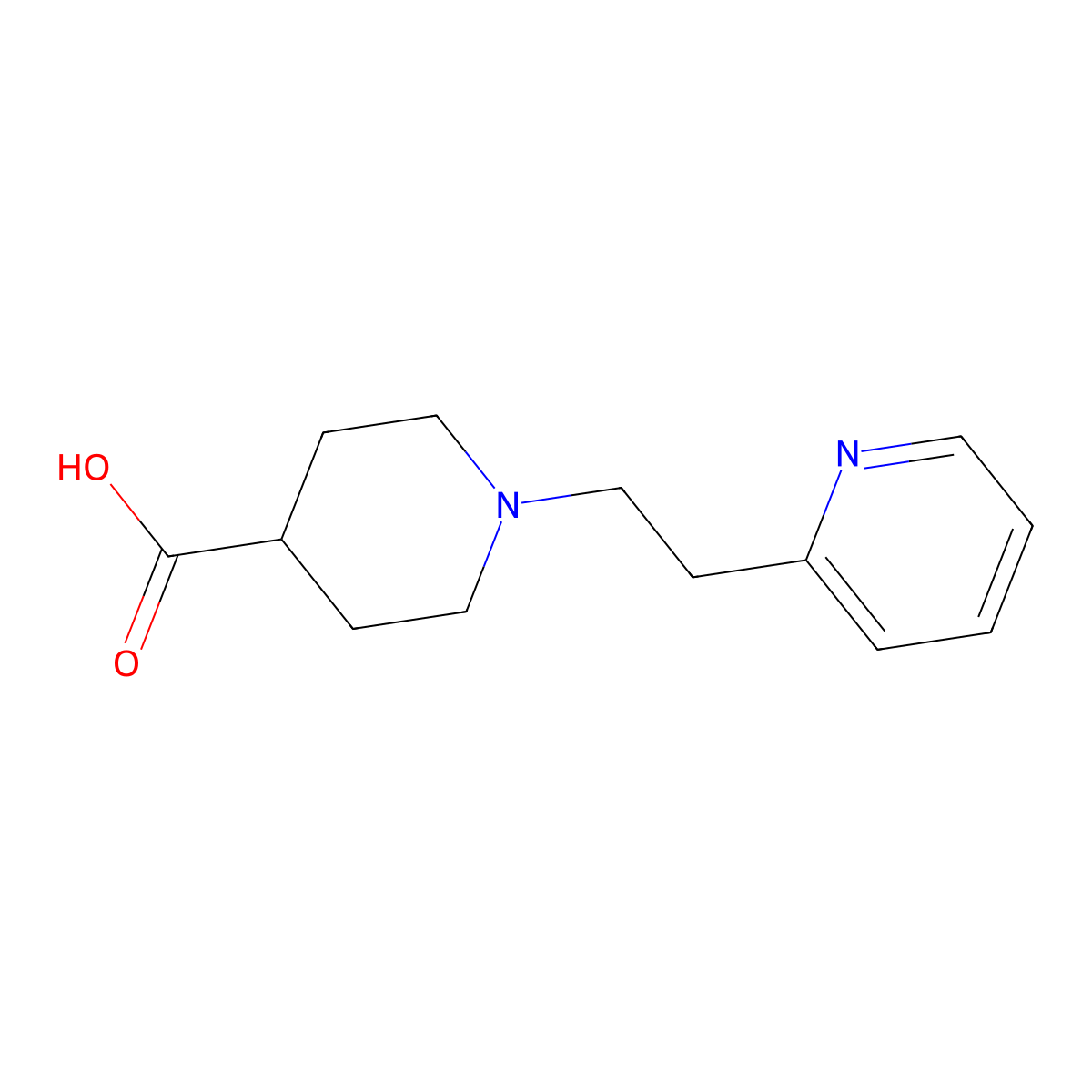 1-(2-Pyridin-2-yl-ethyl)-piperidine-4-carboxylic acid molecular structure, CAS 842971-99-7