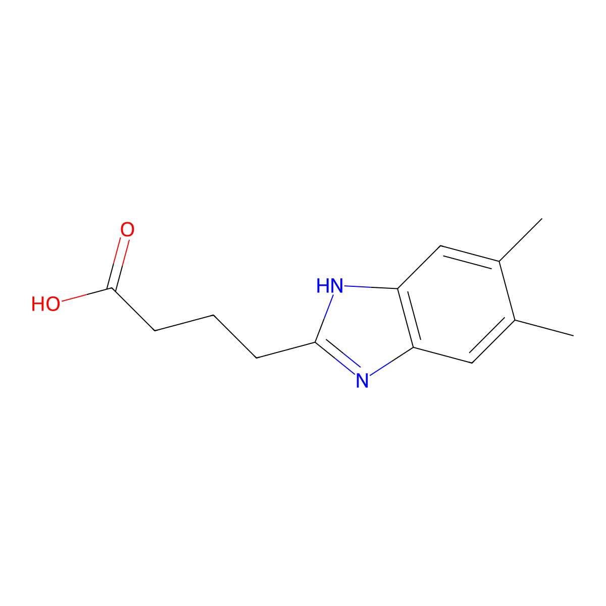 4-(5,6-Dimethyl-1H-benzoimidazol-2-yl)-butyric acid molecular structure, CAS 842972-04-7