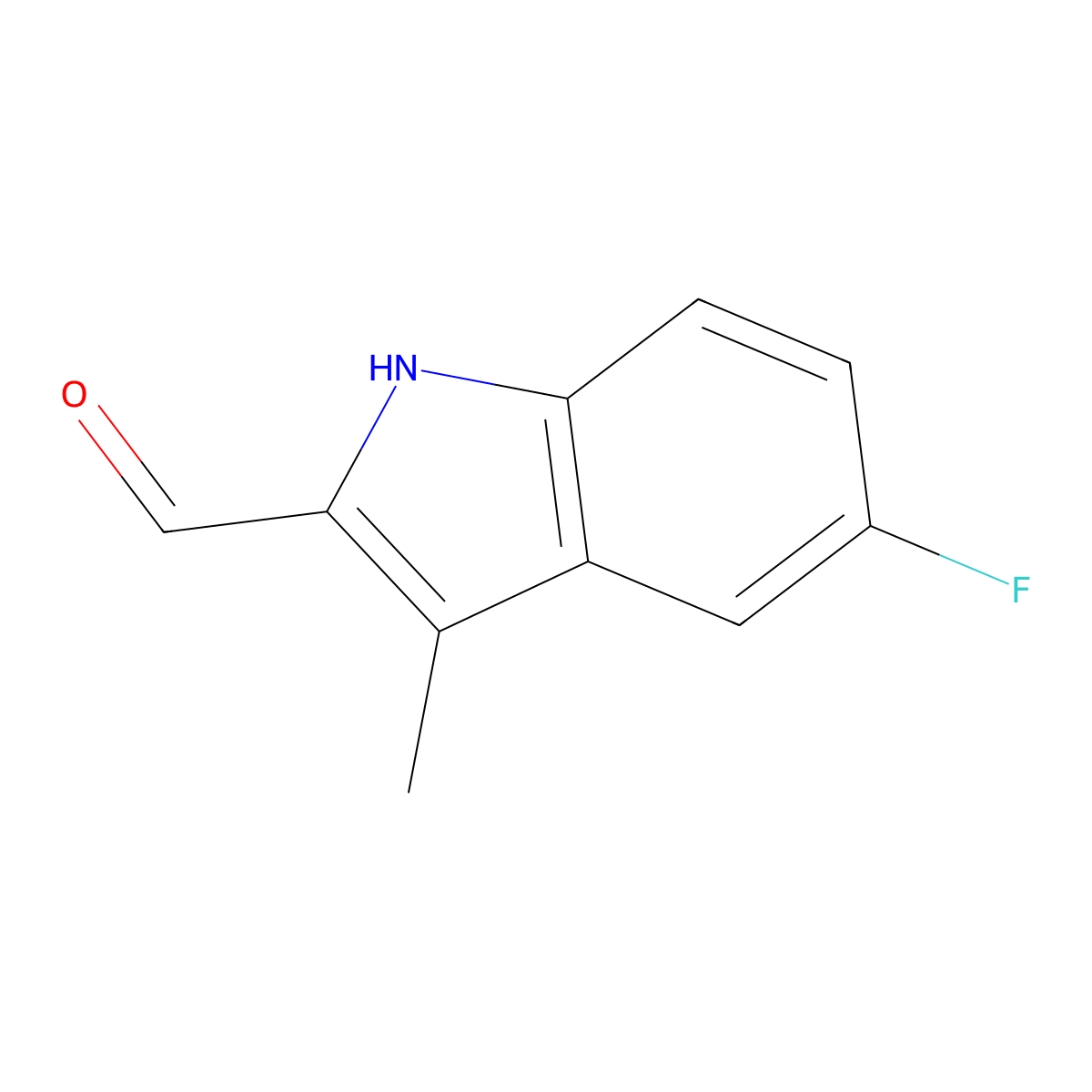 5-Fluoro-3-methyl-1H-indole-2-carbaldehyde molecular structure, CAS 842972-09-2