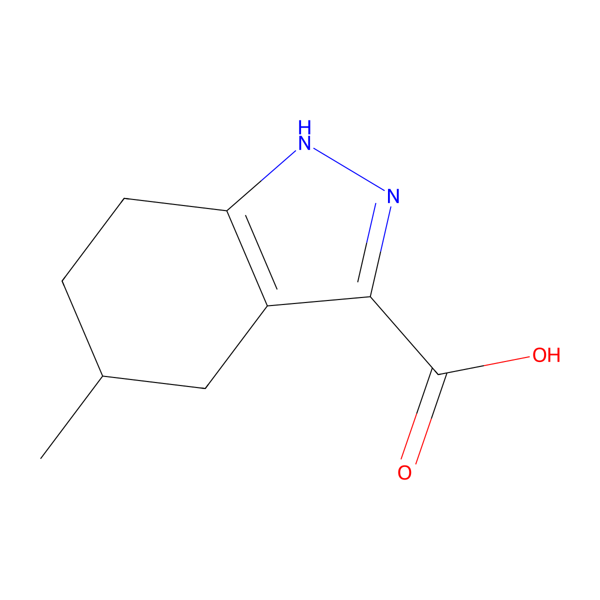 5-methyl-4,5,6,7-tetrahydro-2H-indazole-3-carboxylic acid molecular structure, CAS 842972-14-9