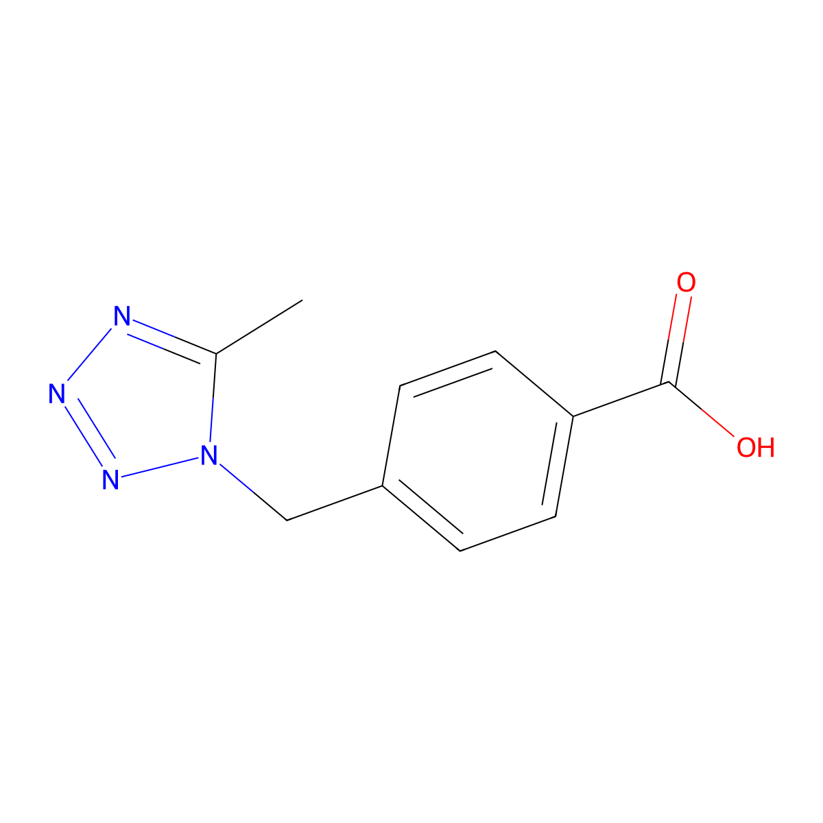 4-(5-Methyl-tetrazol-1-ylmethyl)-benzoic acid molecular structure, CAS 842972-18-3