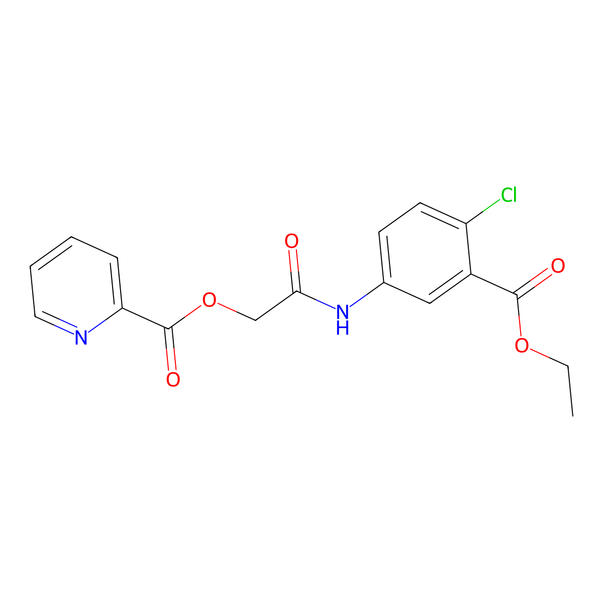 2-{[4-Chloro-3-(ethoxycarbonyl)phenyl]amino}-2-oxoethyl pyridine-2-carboxylate molecular structure, CAS 842972-20-7