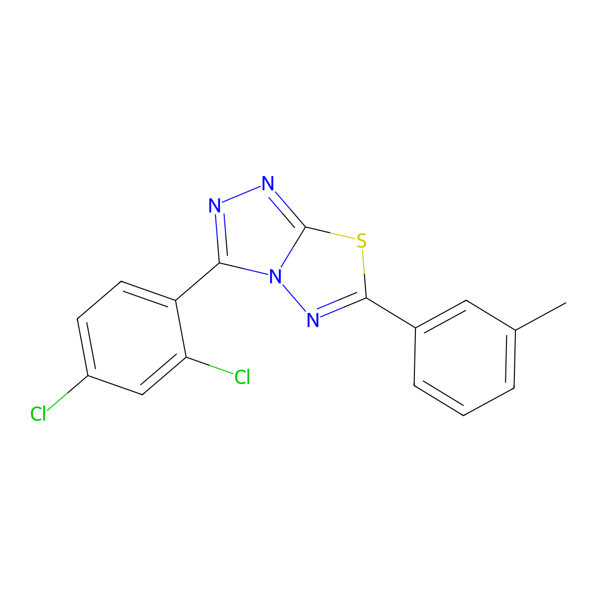 3-(2,4-Dichlorophenyl)-6-(3-methylphenyl)-1,2,4-triazolo[3,4-b][1,3,4]thiadiazole molecular structure, CAS 842972-33-2