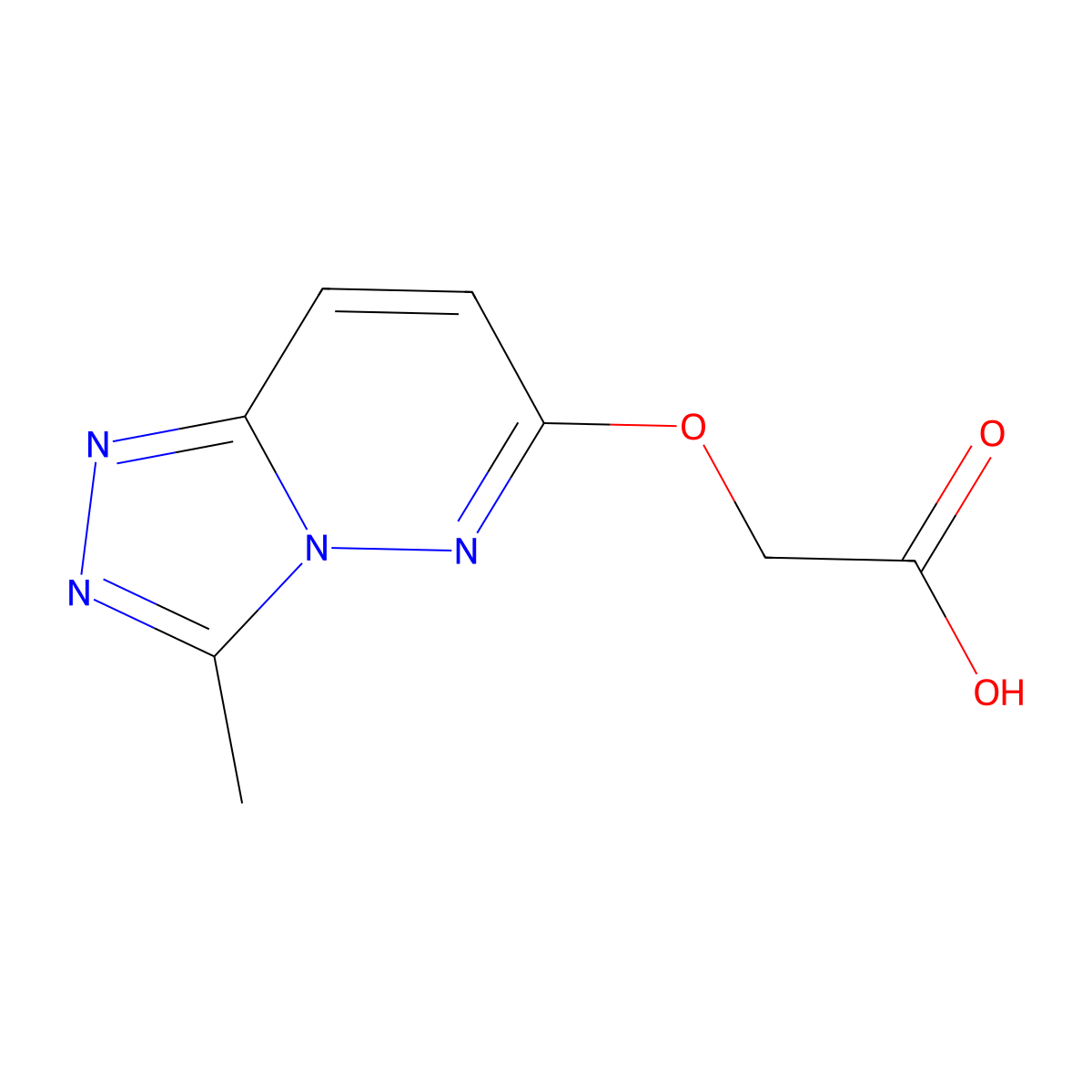 (3-Methyl-[1,2,4]triazolo[4,3-b]pyridazin-6-yloxy)-acetic acid molecular structure, CAS 842972-52-5