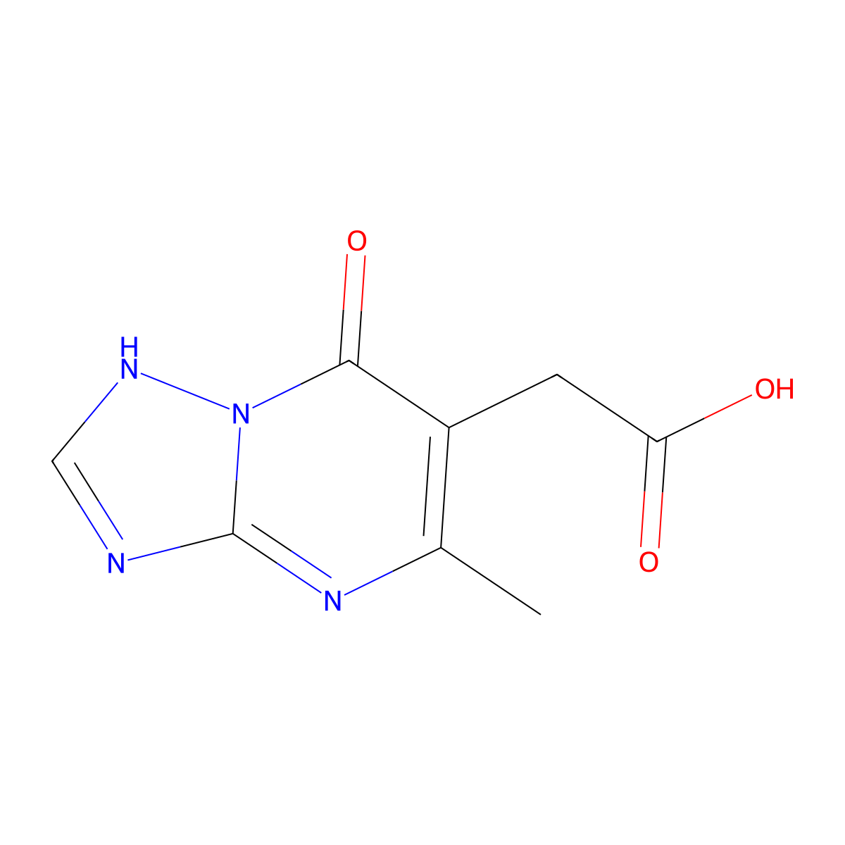 (5-Methyl-7-oxo-4,7-dihydro-[1,2,4]triazolo[1,5-a]pyrimidin-6-yl)-acetic acid molecular structure, CAS 842972-62-7
