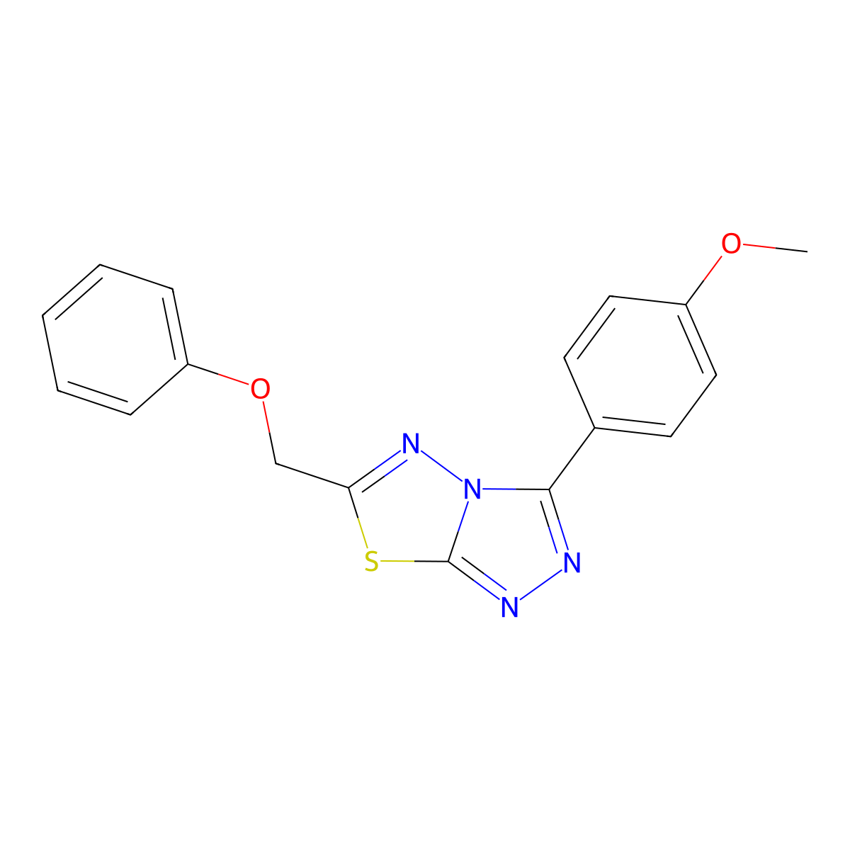 3-(4-Methoxyphenyl)-6-(phenoxymethyl)-1,2,4-triazolo[3,4-b][1,3,4]thiadiazole molecular structure, CAS 842972-68-3