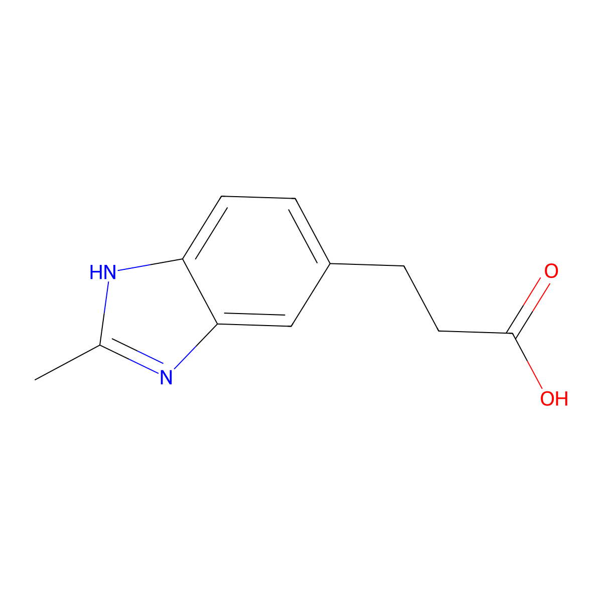 3-(2-Methyl-1H-benzoimidazol-5-yl)-propionic acid molecular structure, CAS 842972-77-4