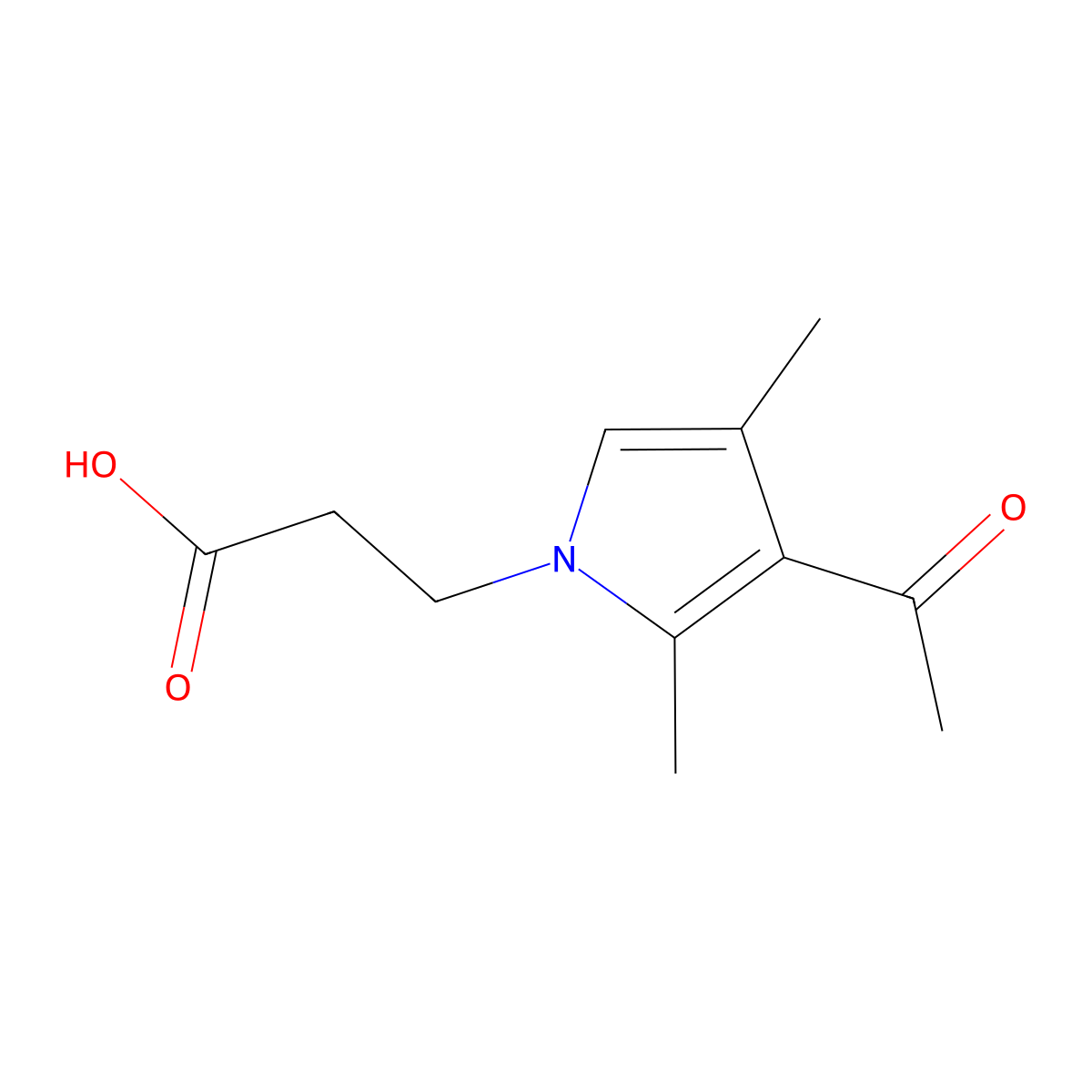3-(3-acetyl-2,4-dimethyl-1H-pyrrol-1-yl)propanoic acid molecular structure, CAS 842973-07-3