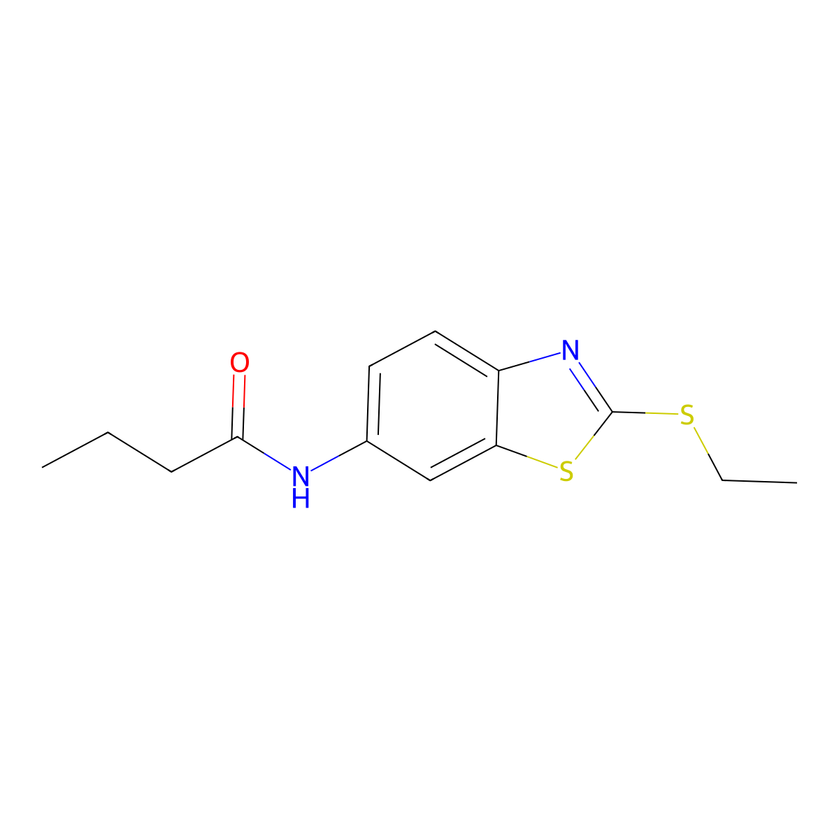 N-[2-(ethylsulfanyl)-1,3-benzothiazol-6-yl]butanamide molecular structure, CAS 842973-22-2
