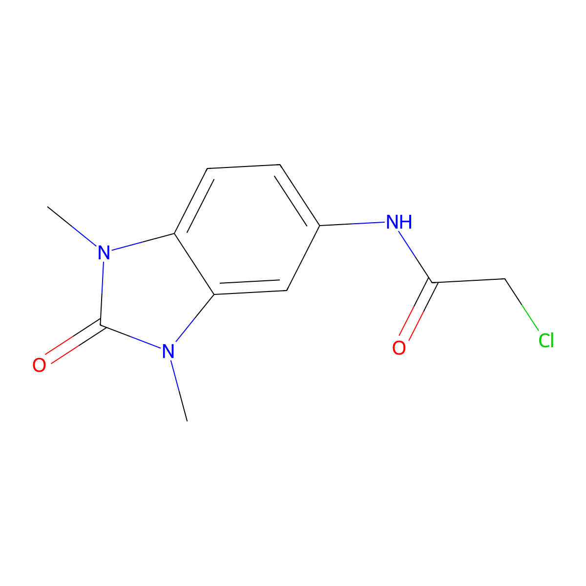 2-Chloro-N-(1,3-dimethyl-2-oxo-2,3-dihydro-1H-benzoimidazol-5-yl)-acetamide molecular structure, CAS 842973-40-4