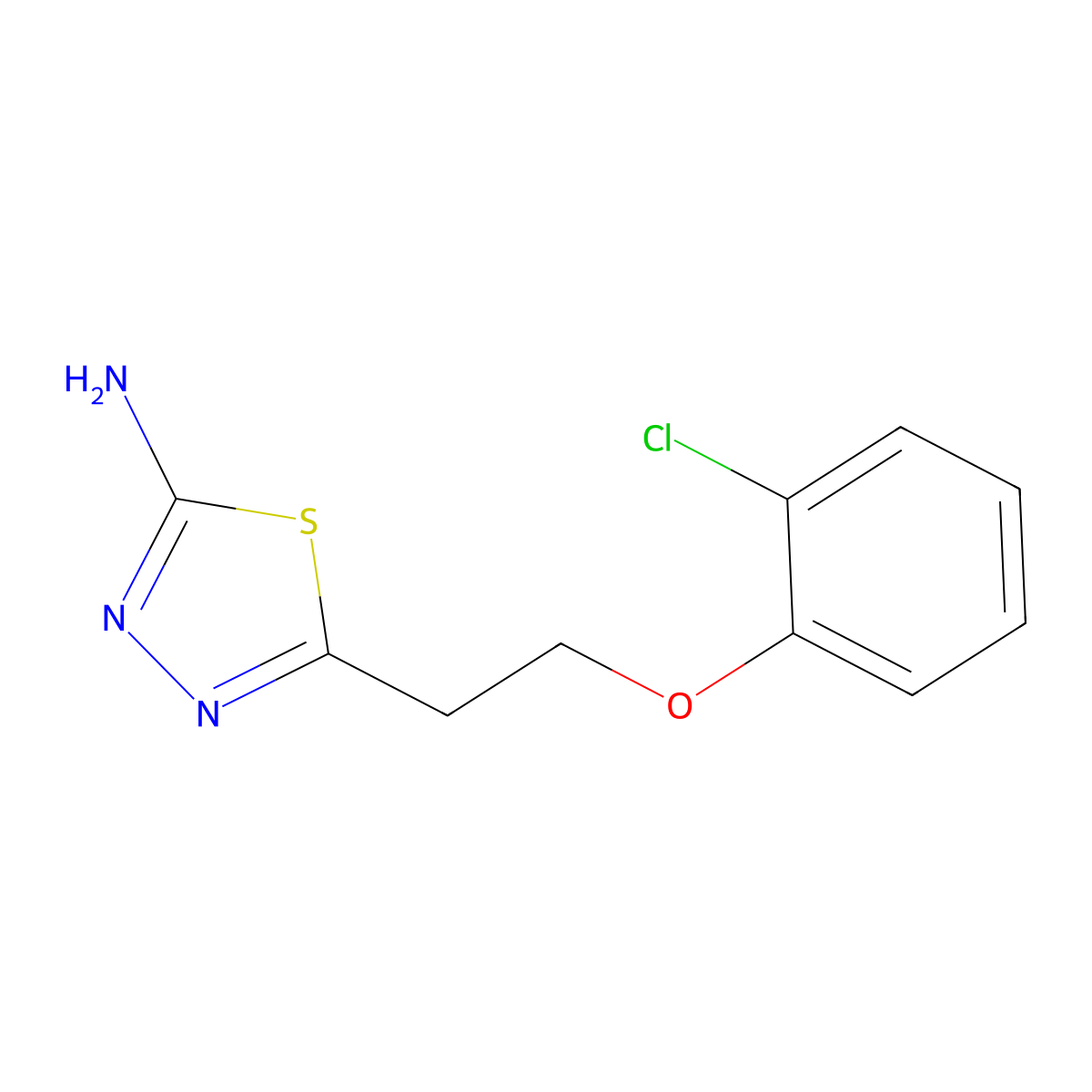 5-[2-(2-Chloro-phenoxy)-ethyl]-[1,3,4]thiadiazol-2-ylamine molecular structure, CAS 842973-68-6
