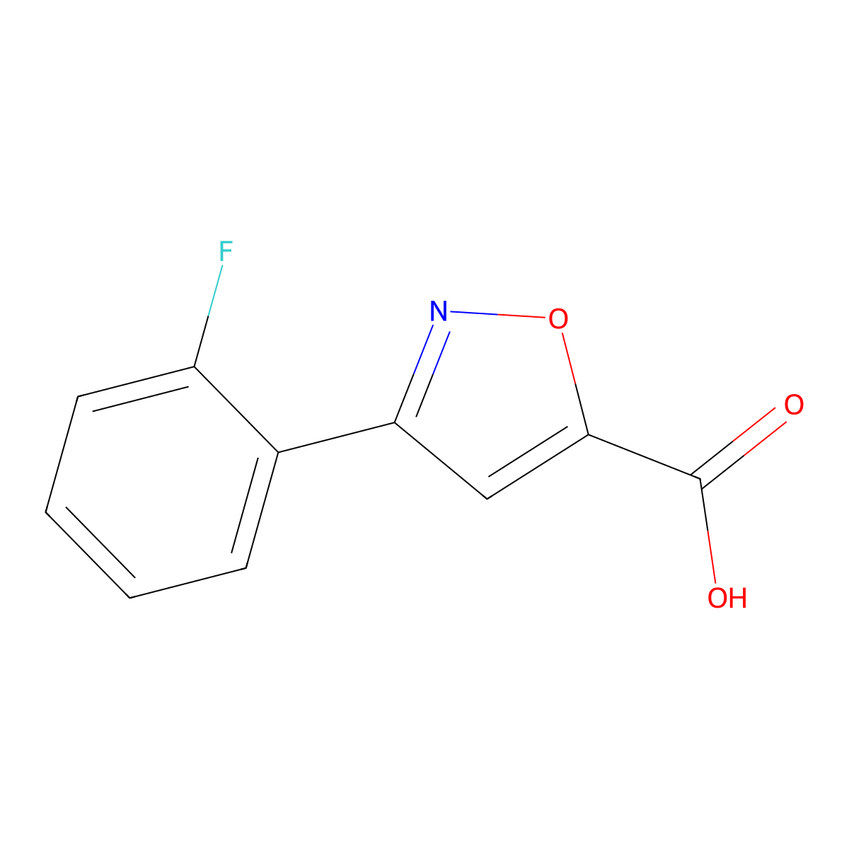 3-(2-Fluorophenyl)-1,2-oxazole-5-carboxylic acid molecular structure, CAS 842973-74-4