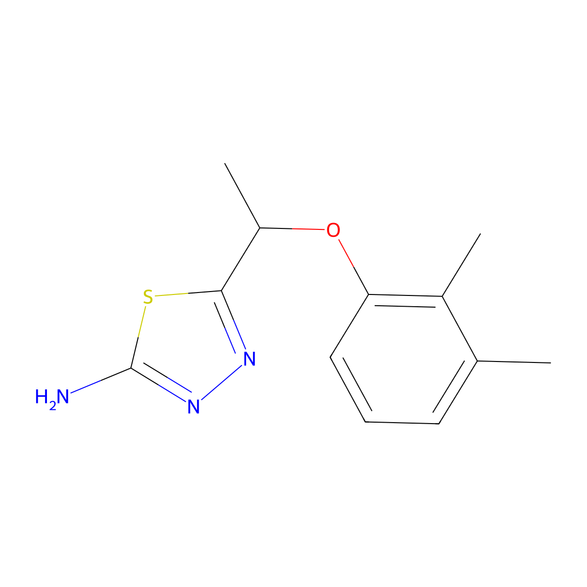 5-[1-(2,3-Dimethyl-phenoxy)-ethyl]-[1,3,4]thiadiazol-2-ylamine molecular structure, CAS 842973-77-7