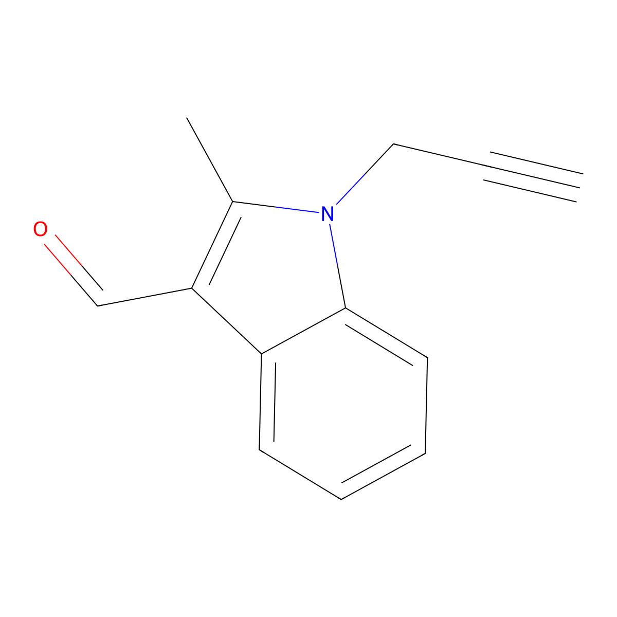 2-Methyl-1-prop-2-ynyl-1H-indole-3-carbaldehyde molecular structure, CAS 842973-82-4