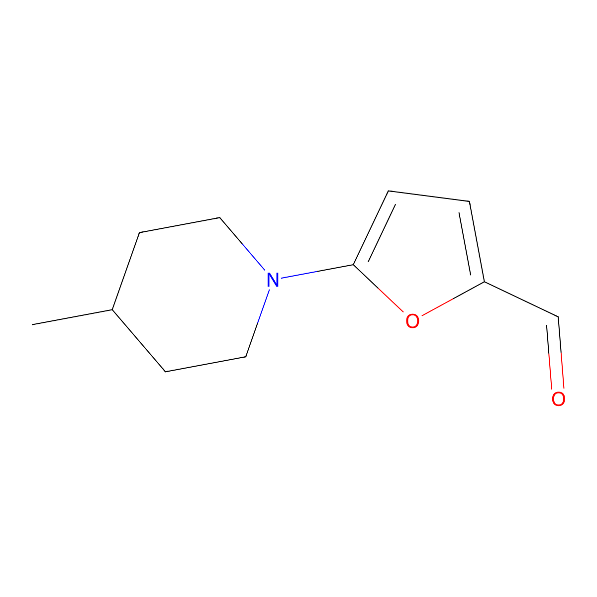 5-(4-Methylpiperidin-1-yl)furan-2-carbaldehyde molecular structure, CAS 842973-89-1