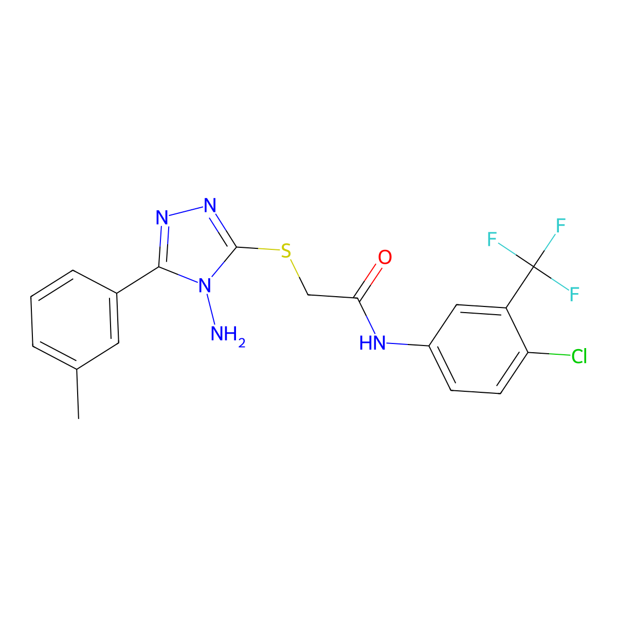 2-{[4-amino-5-(3-methylphenyl)-4H-1,2,4-triazol-3-yl]sulfanyl}-N-[4-chloro-3-(trifluoromethyl)phenyl]acetamide molecular structure, CAS 842973-90-4