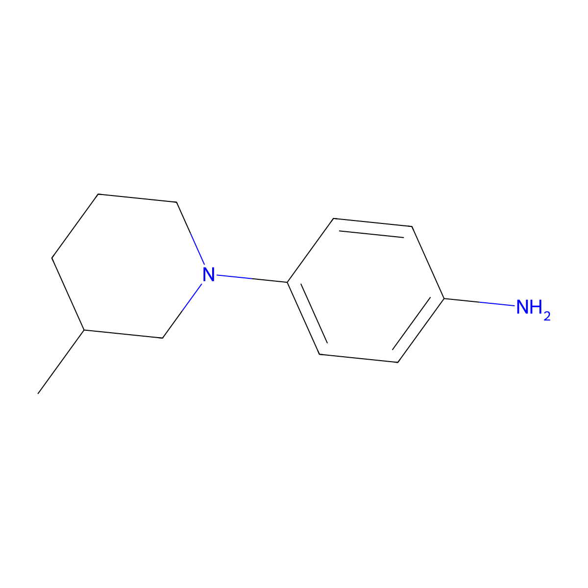 4-(3-Methylpiperidin-1-yl)aniline molecular structure, CAS 842974-35-0