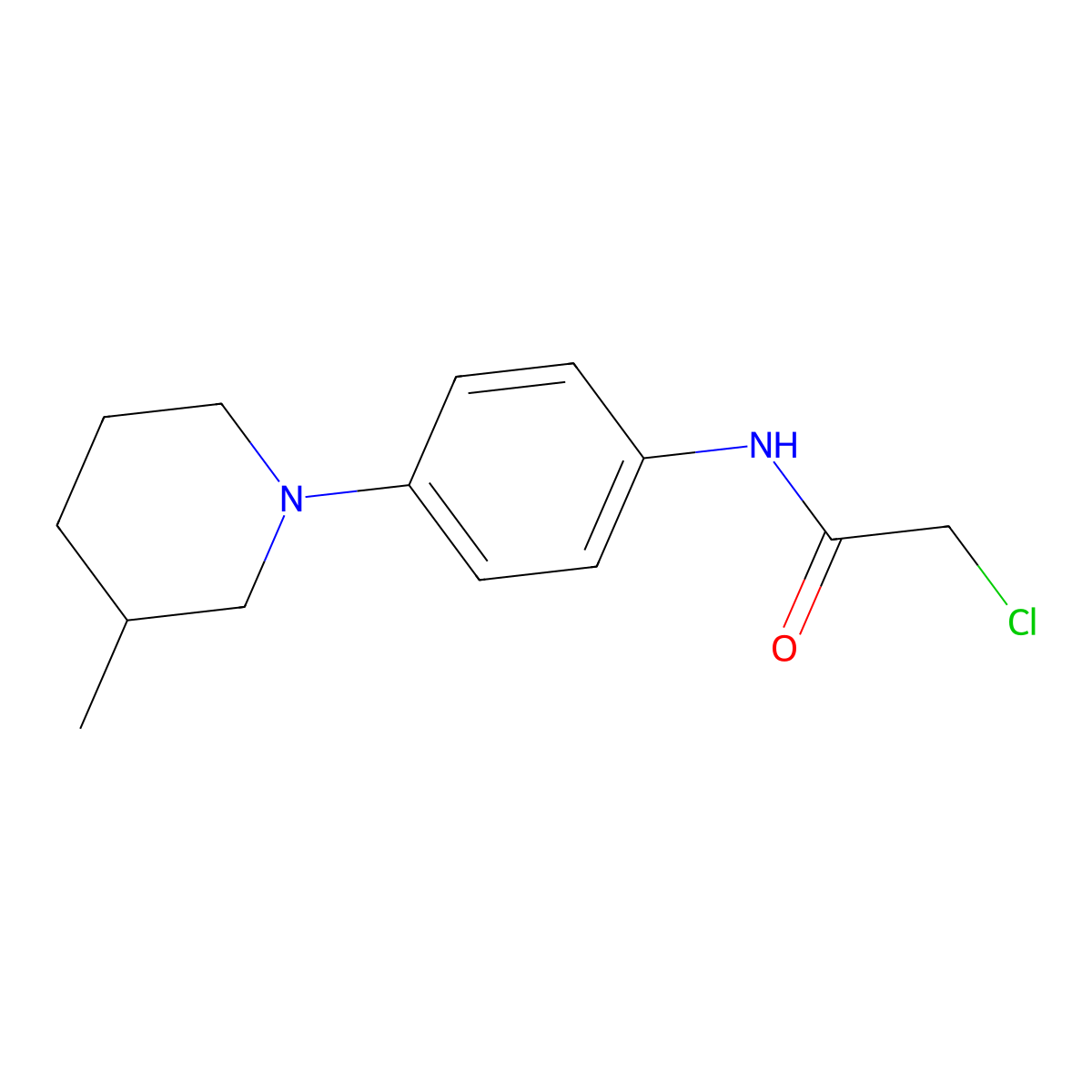 2-Chloro-N-[4-(3-methyl-piperidin-1-yl)-phenyl]-acetamide molecular structure, CAS 842974-39-4