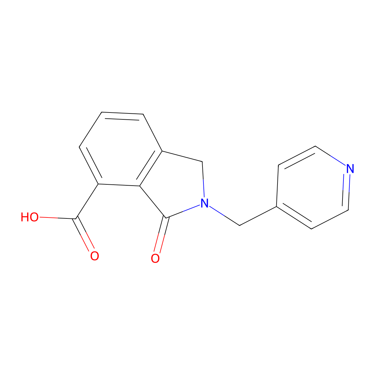 3-Oxo-2-(pyridin-4-ylmethyl)isoindoline-4-carboxylic acid molecular structure, CAS 842974-44-1