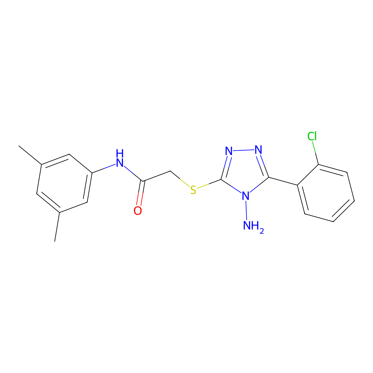 2-[[4-amino-5-(2-chlorophenyl)-1,2,4-triazol-3-yl]sulfanyl]-N-(3,5-dimethylphenyl)acetamide molecular structure, CAS 842974-50-9