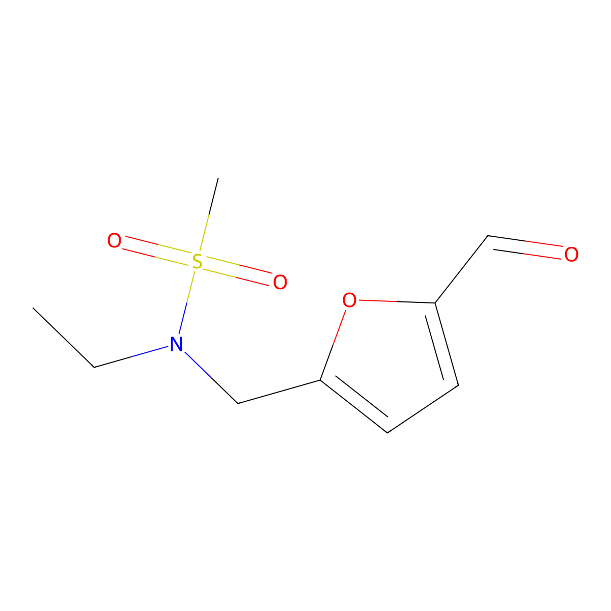 N-Ethyl-N-(5-formyl-furan-2-ylmethyl)-methanesulfonamide molecular structure, CAS 842974-59-8