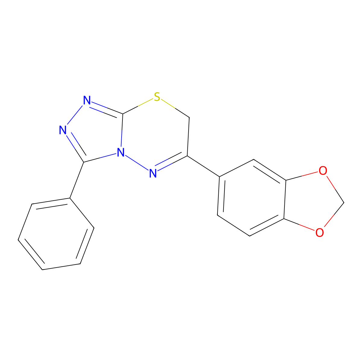 6-(1,3-Benzodioxol-5-yl)-3-phenyl-7H-1,2,4-triazolo(3,4-b)(1,3,4)thiadiazine molecular structure, CAS 842974-60-1