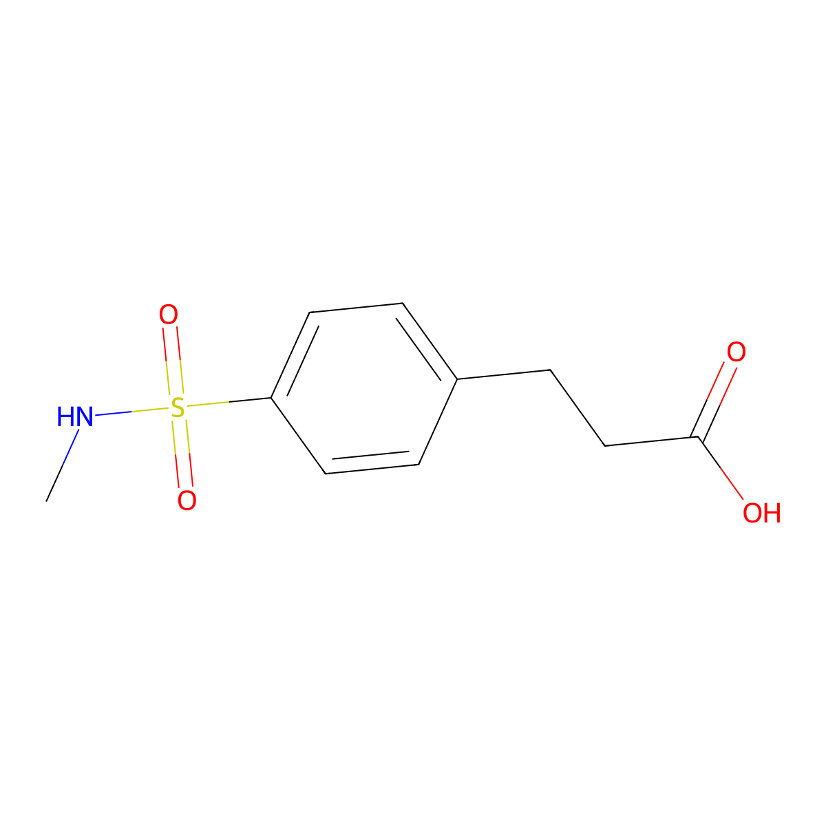 3-[4-(Methylsulfamoyl)phenyl]propanoic acid molecular structure, CAS 842975-38-6