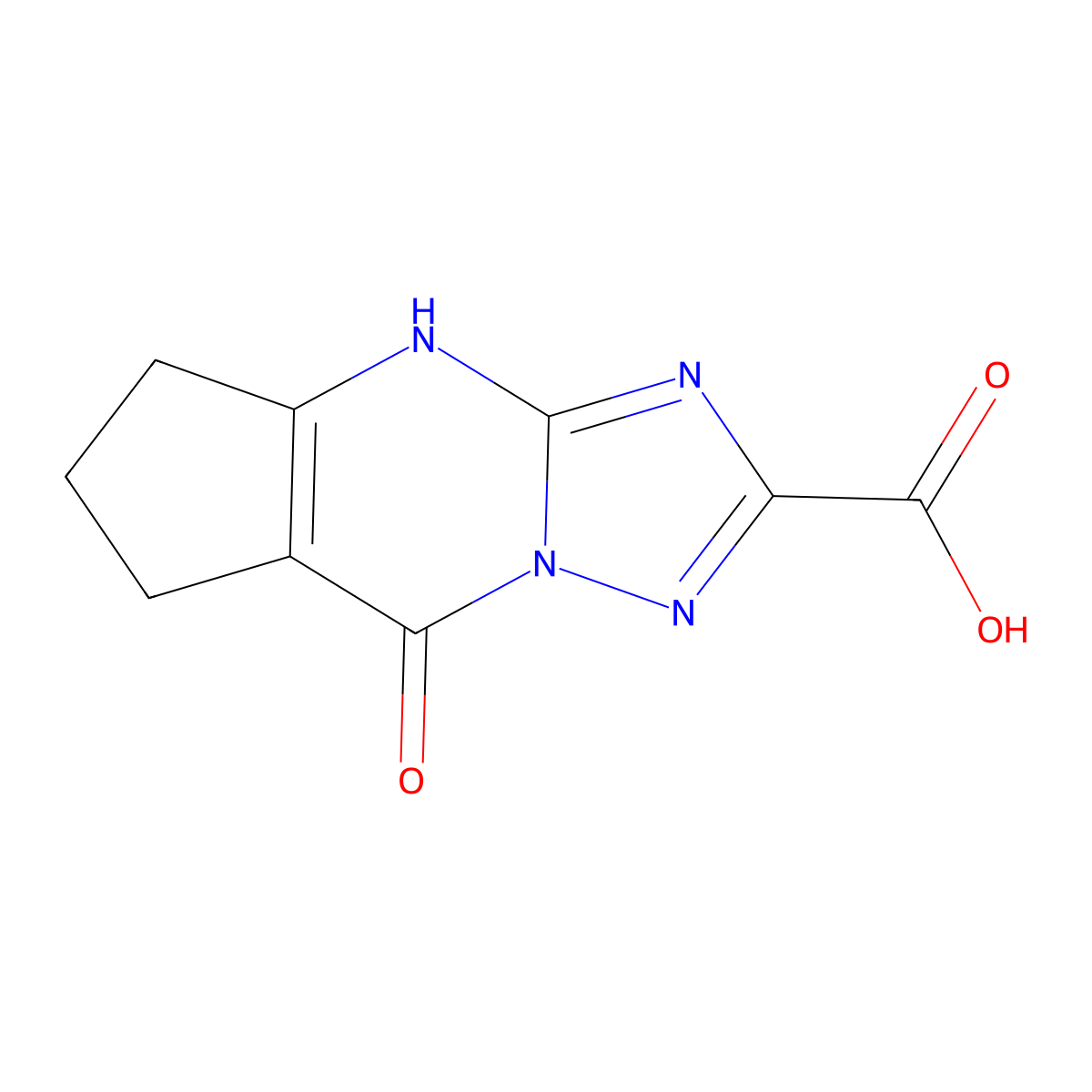 8-Oxo-5,6,7,8-tetrahydro-4H-cyclopenta[d][1,2,4]-triazolo[1,5-a]pyrimidine-2-carboxylic acid molecular structure, CAS 842975-47-7