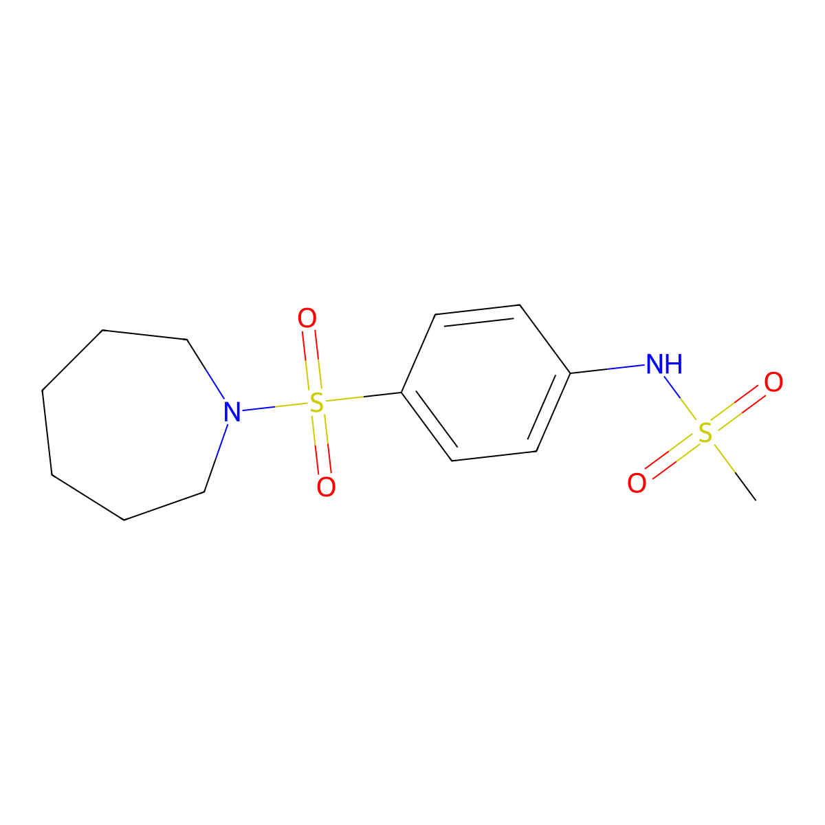 N-[4-(azepan-1-ylsulfonyl)phenyl]methanesulfonamide molecular structure, CAS 842975-59-1