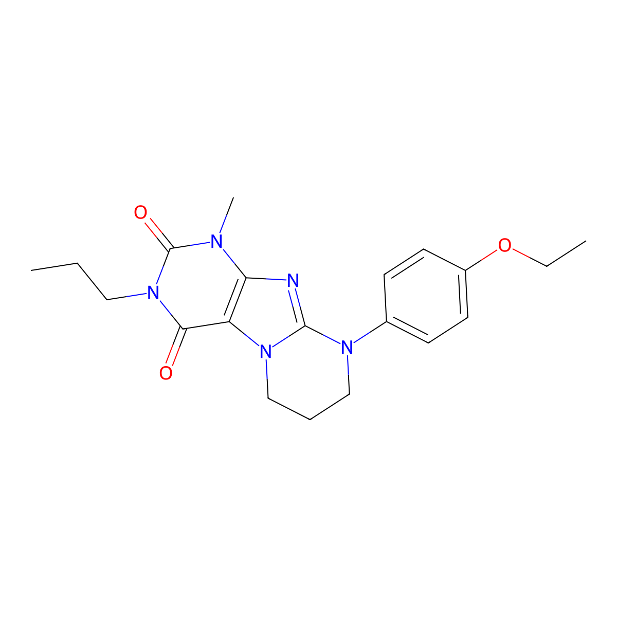 9-(4-ethoxyphenyl)-1-methyl-3-propyl-6,7,8,9-tetrahydropyrimido[2,1-f]purine-2,4(1H,3H)-dione molecular structure, CAS 842975-83-1