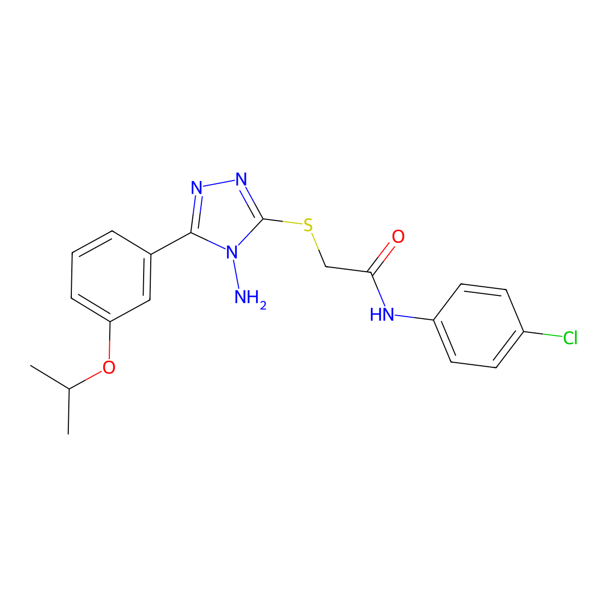 2-{4-amino-5-[3-(methylethoxy)phenyl](1,2,4-triazol-3-ylthio)}-N-(4-chlorophen yl)acetamide molecular structure, CAS 842975-90-0