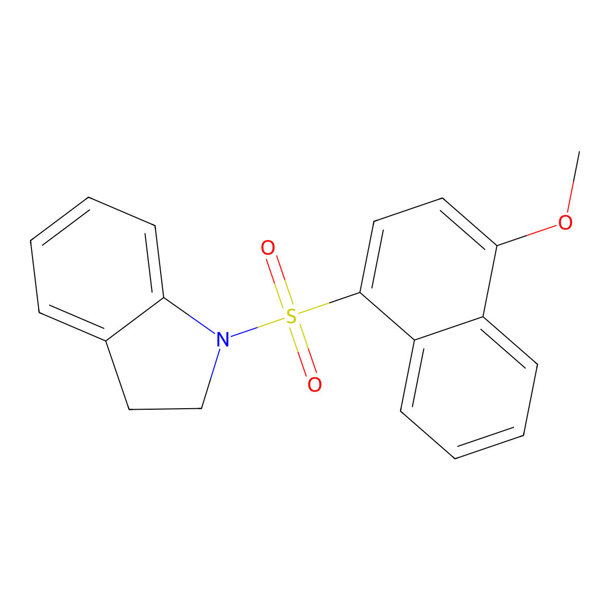 [(4-Methoxynaphthyl)sulfonyl]indoline molecular structure, CAS 842976-78-7