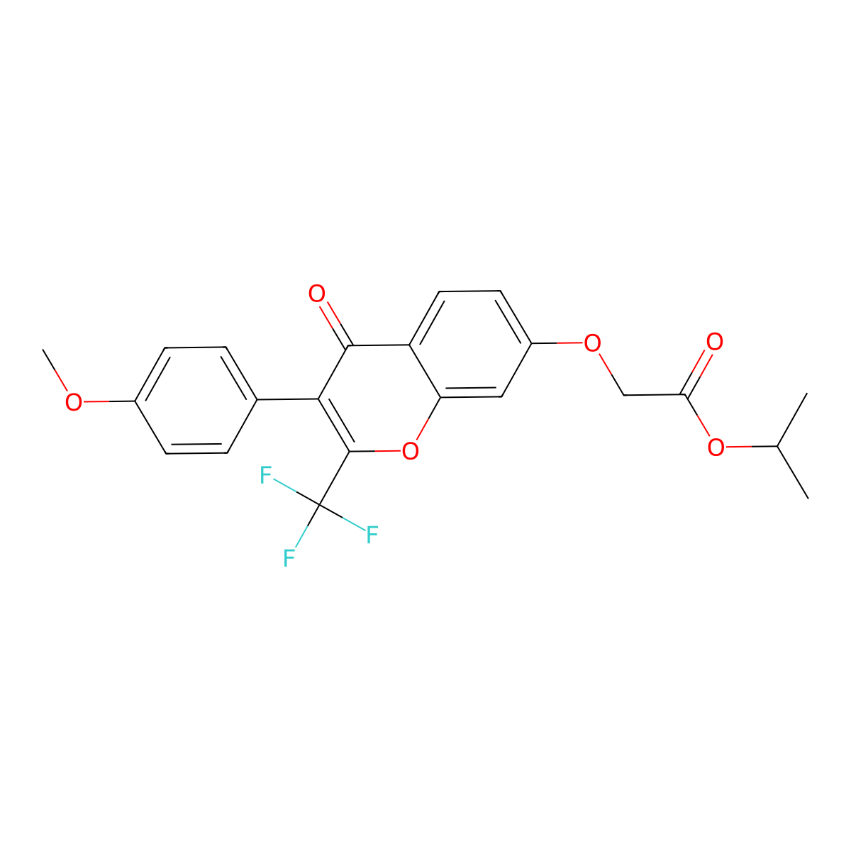 Propan-2-yl 2-[3-(4-methoxyphenyl)-4-oxo-2-(trifluoromethyl)chromen-7-yl]oxyacetate molecular structure, CAS 842976-79-8