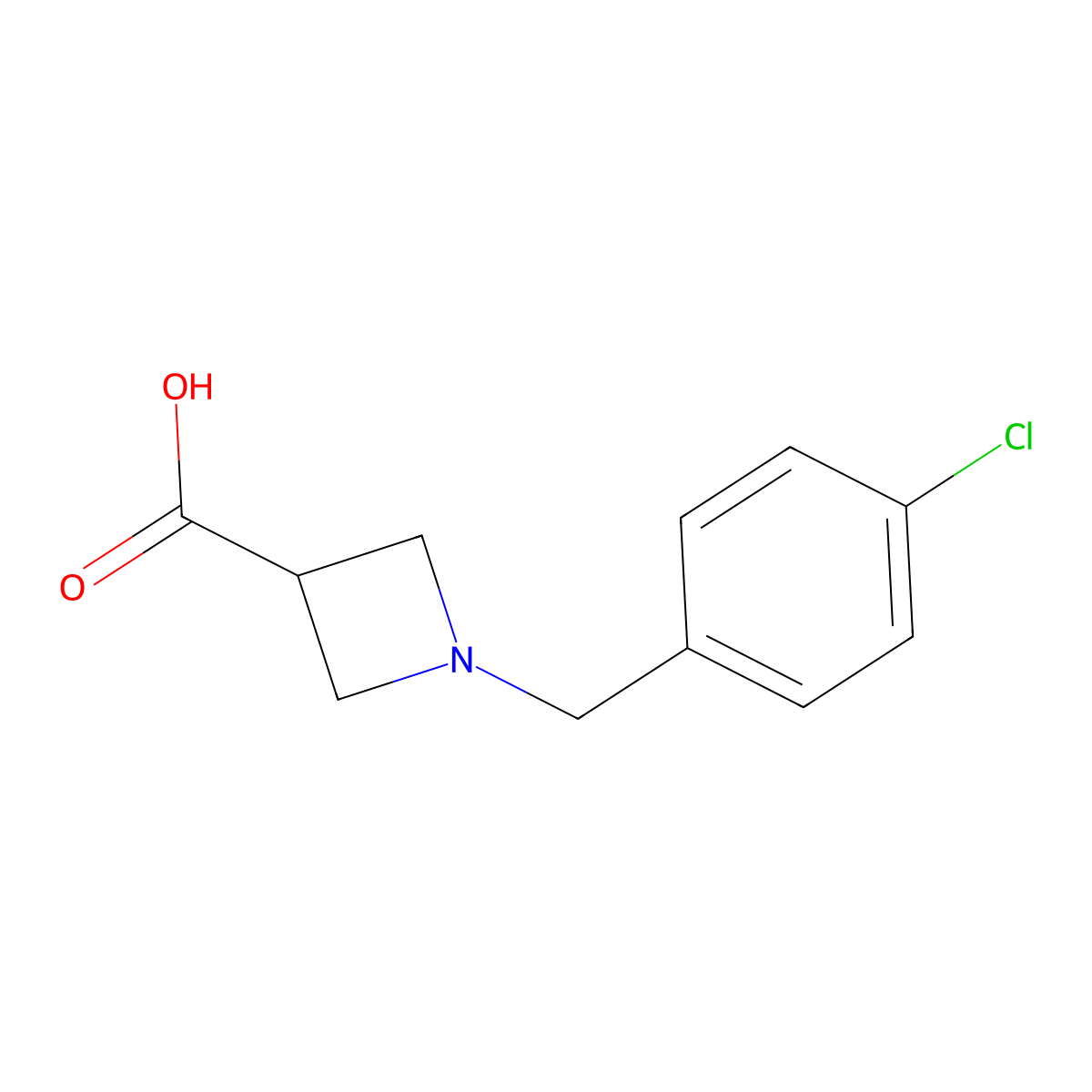 1-(4-Chloro-benzyl)-azetidine-3-carboxylic acid molecular structure, CAS 842977-20-2