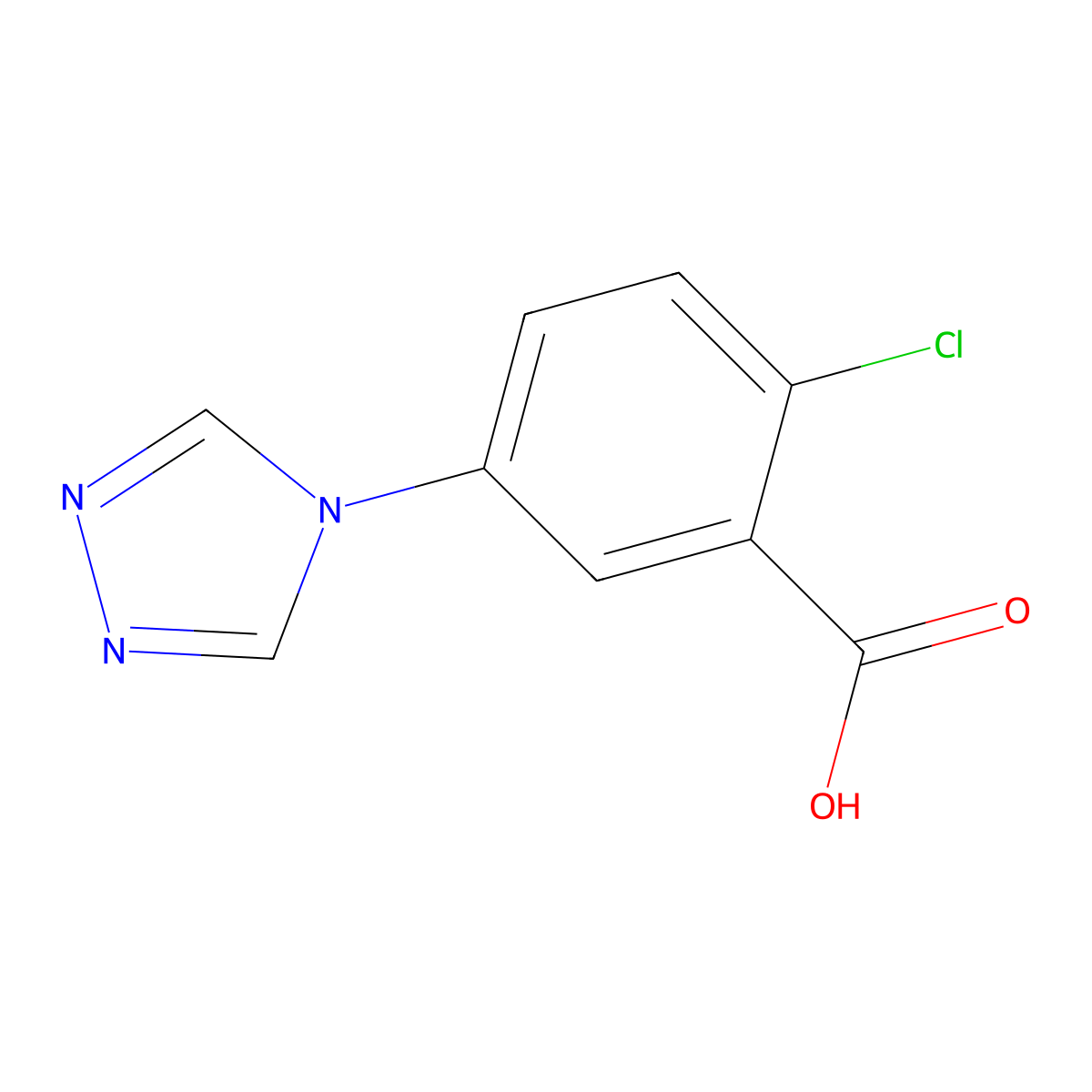 2-Chloro-5-(1,2,4-triazol-4-yl)benzoic acid molecular structure, CAS 842977-25-7