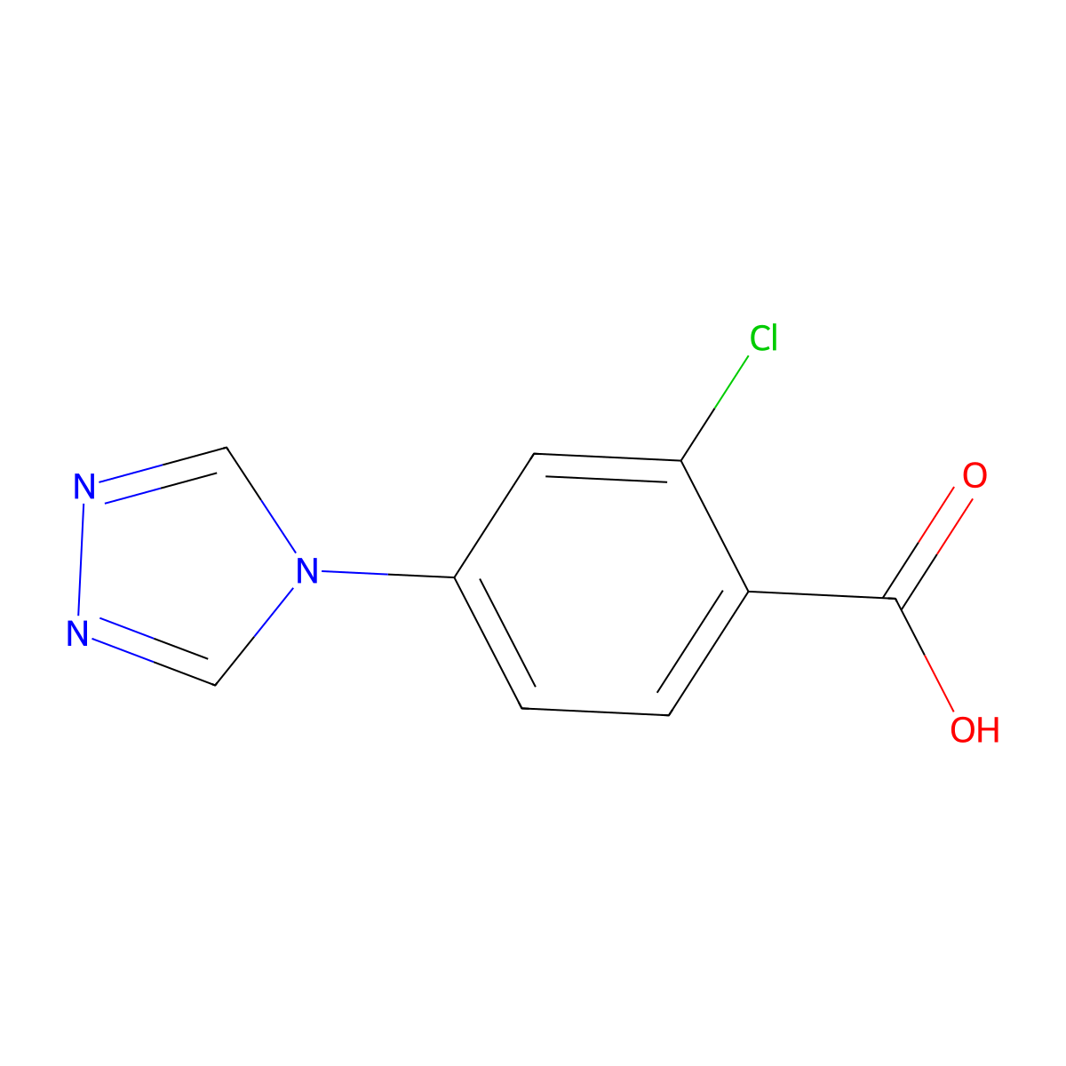2-chloro-4-(4H-1,2,4-triazol-4-yl)benzoic acid molecular structure, CAS 842977-29-1